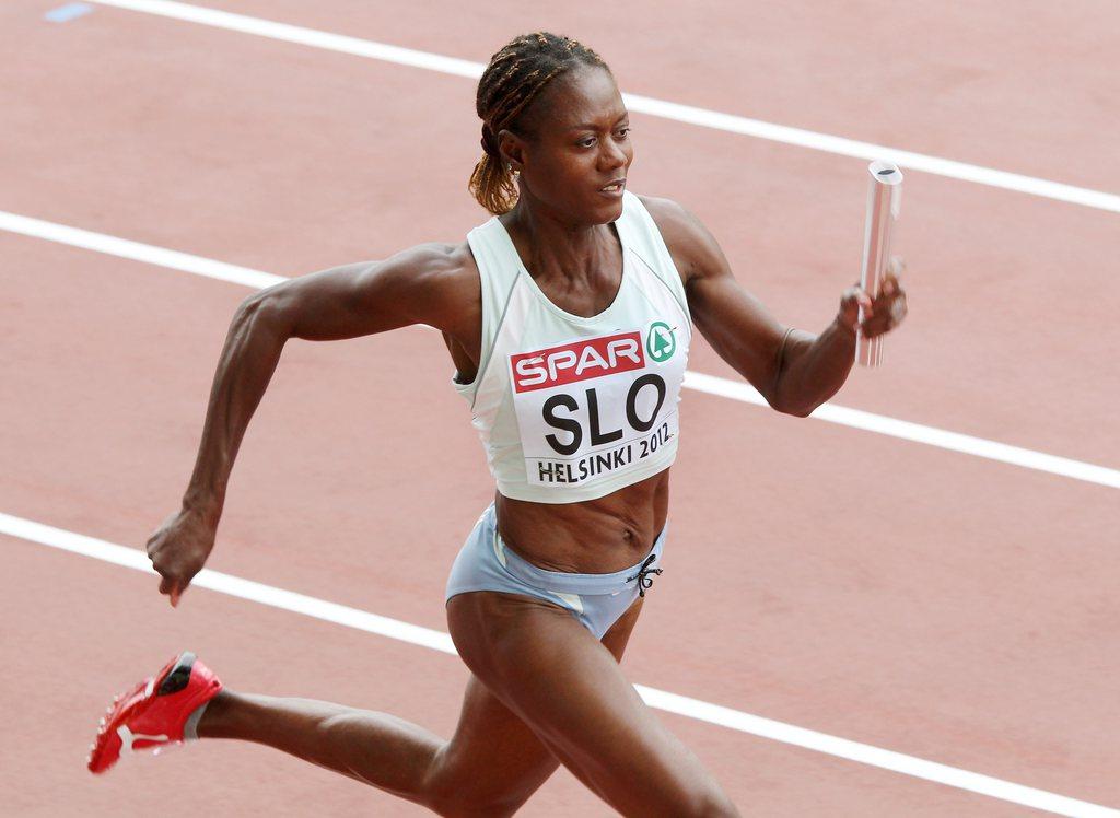 La Slovénie de Merlene Ottey (52 ans) a terminé derrière la Suisse. [Keystone - Michael Probst]