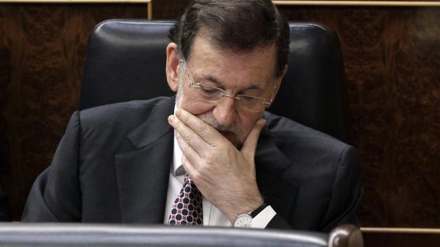 Le Premier ministre espagnol durant le débat sur le budget au parlement. [EPA/Keystone - Javier Lizon]