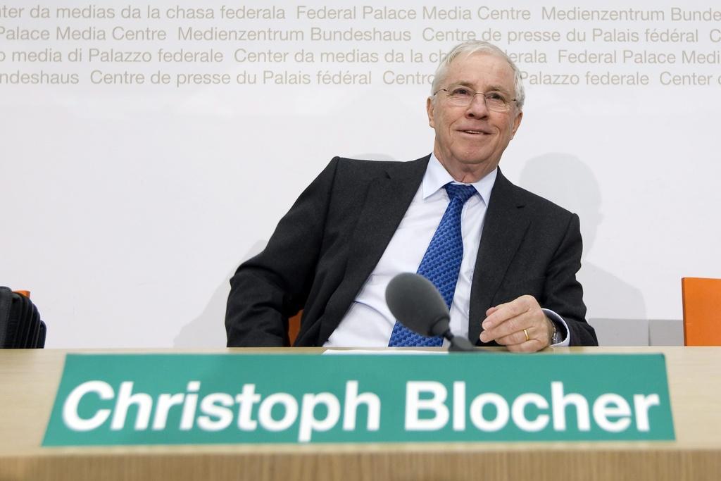 Christoph Blocher a été le premier à exiger la démission du président de la BNS. [KEYSTONE - Peter Klaunzer]