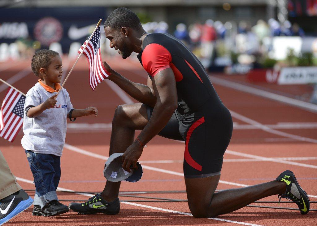 Justin Gatlin est devenu un autre homme depuis la naissance de son fils il y a 2 ans. [KEYSTONE - JOHN G. MABANGLO]