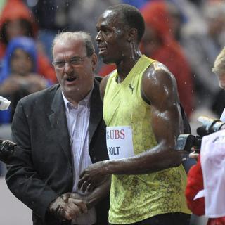 Jacky Delapierre a une nouvelle fois réussi à faire venir Usain Bolt. [Keystone - Laurent Gillieron]