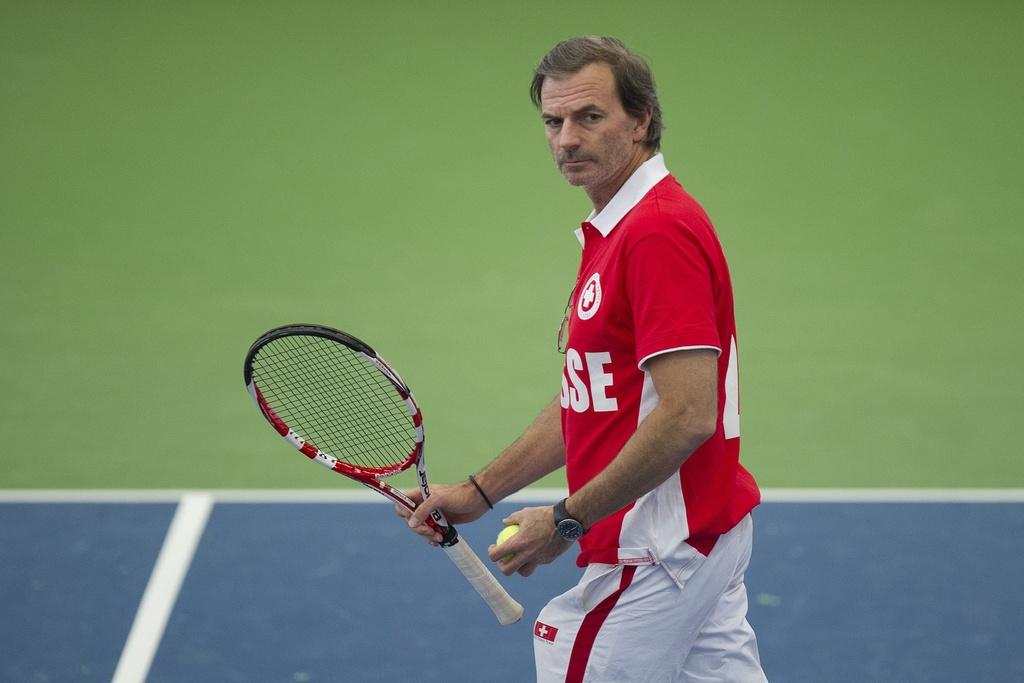 Heinz Günthardt, ex-coach de Steffi Graf et Ana Ivanovic, est le nouveau capitaine de l'équipe de Suisse. [Keystone - Jean-Christophe Bott]