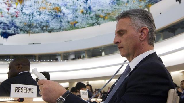 Didier Burkhalter s'est exprimé pour la première fois devant le Conseil des droits de l'homme de l'ONU. [Salvatore Di Nolfi]