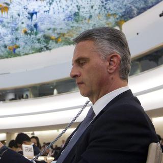 Didier Burkhalter s'est exprimé pour la première fois devant le Conseil des droits de l'homme de l'ONU. [Salvatore Di Nolfi]