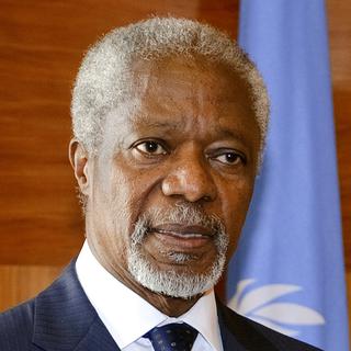 Kofi Annan estime que son plan de paix est "sans doute la dernière chance d'éviter la guerre civile" en Syrie. [AFP - Fabrice Coffrini]