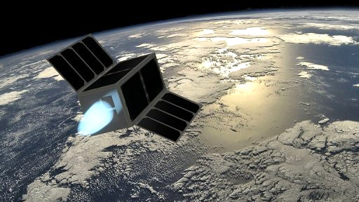 Un satellite survolant la terre