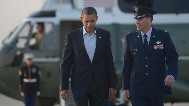 Barack Obama est arrivé dimanche à Chicago, où se tiendra le sommet de l'OTAN. [AFP - Mandel Ngan]