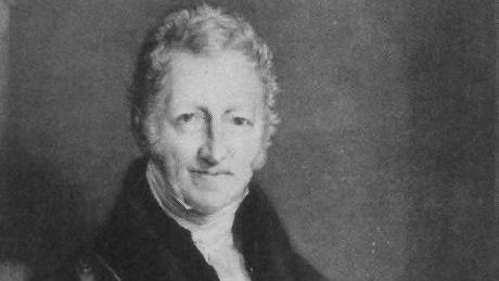 L'économiste anglais Malthus (18e).