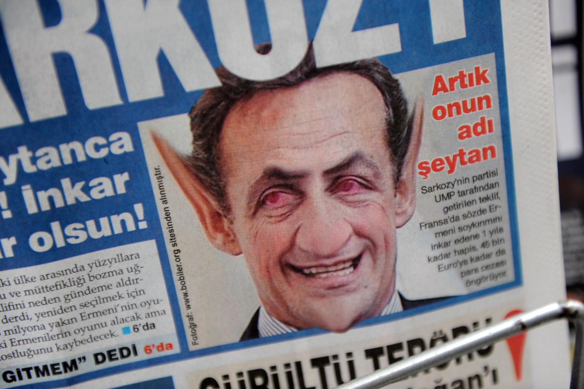 La presse et le gouvernement turcs avaient attaqué avec virulence le président français Nicolas Sarkozy. [AFP - Bulent Kilic]