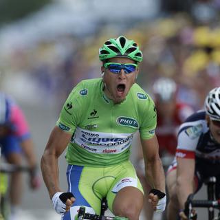 Peter Sagan remporte sa troisième étape sur le Tour 2012. [Laurent Rebours]