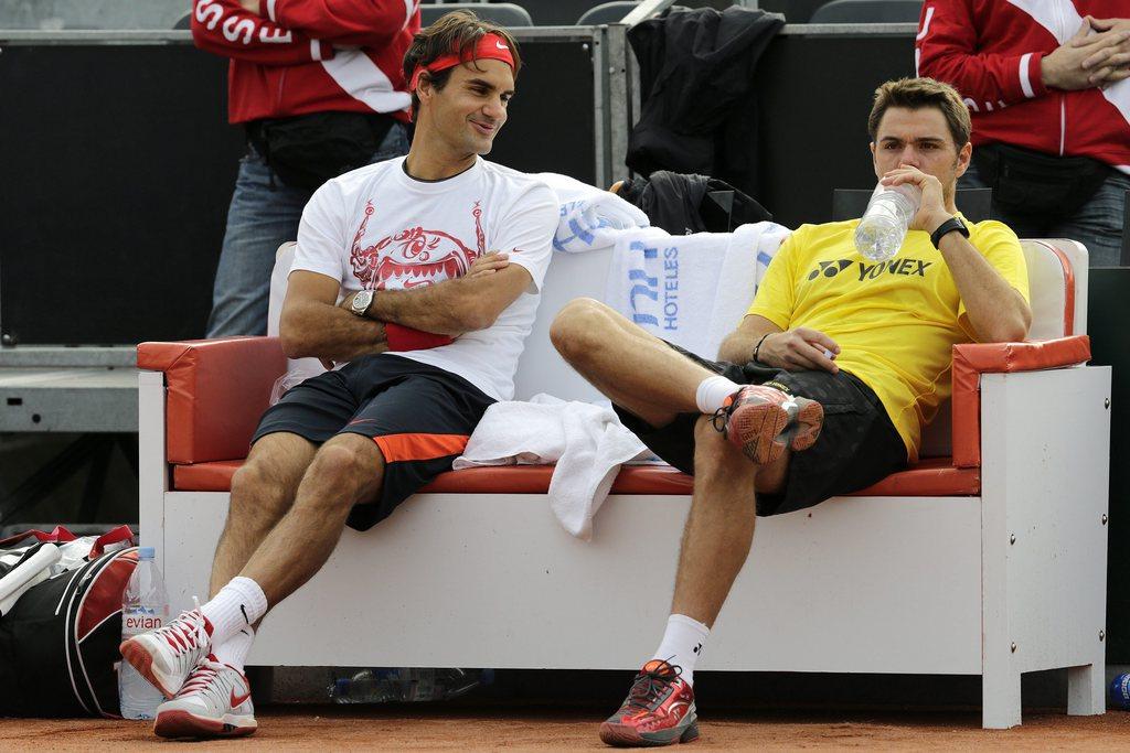 Federer et Wawrinka sont désormais fixés sur le programme du week-end. [KEYSTONE - SALVATORE DI NOLFI]