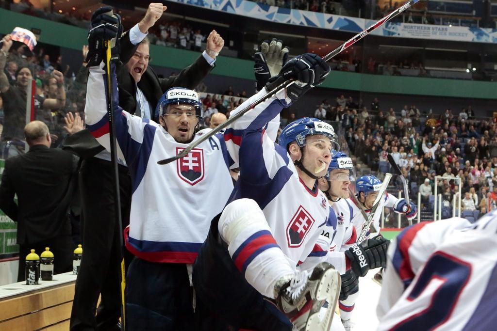 La Slovaquie a créé la surprise en quart en éliminant le Canada. [KEYSTONE - PEKKA SIPOLA]
