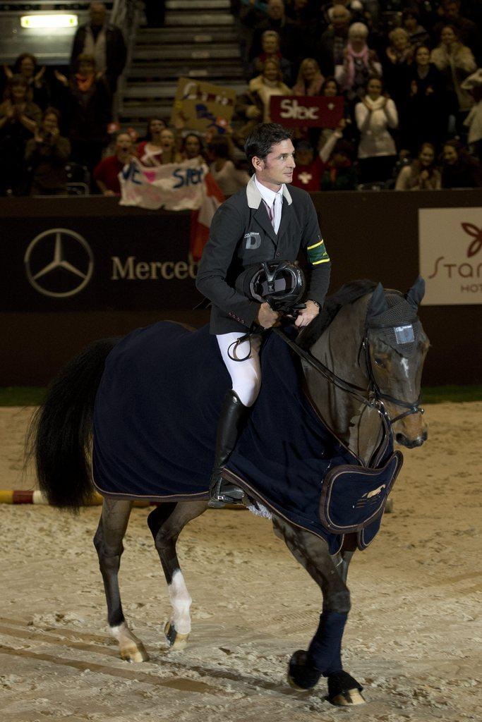 Une erreur a privé Steve Guerdat du podium. [KEYSTONE - MARTIAL TREZZINI]