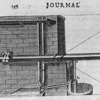 Machine à faire travailler les invalides. Illustration tirée du Journal des sçavans (20 juin 1678). [BCU Lausanne]