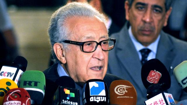 Lakhdar Brahimi, envoyé spécial de l'ONU et de la ligue arabe en Syrie. [AP Sana - Keystone - Hopd]