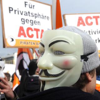 Des manifestants anti-ACTA, le 25 février en Allemagne.