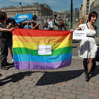 La Gay Pride 2011 à Moscou n’était pas autorisée, mais des activistes sont descendus dans la rue. [ANDREY STENIN / RIA NOVOSTI]