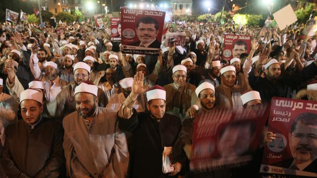 Supporters de Mohammed Mursi, candidat des Frères musulmans à l'élection présidentielle en Egypte.