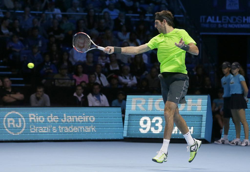 Les missiles de Del Potro ont longtemps fait douter le no1 mondial. [KEYSTONE - Alastair Grant]