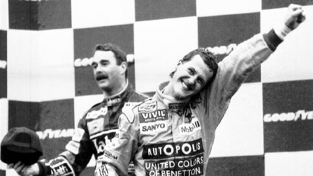 En 1992, Michael Schumacher fête sa première victoire en Grand Prix à Spa. [KEYSTONE - ROBERTO PFEIL]