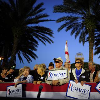 Des supporters de Mitt Romney en Floride, le 30 janvier 2012. [Emmanuel Dunand]