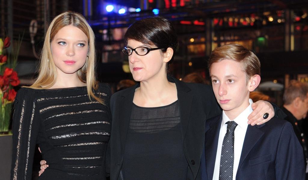 L'actrice Léa Seydoux, la réalisatrice Ursula Meier et le jeune Kacey Mottet sont venus présenter le film à Berlin. [KEYSTONE - ANGELIKA WARMUTH]