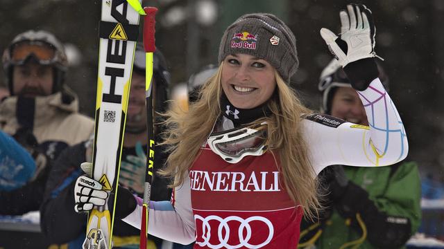 Grand sourire pour Lindsey Vonn, qui enlève 3 courses en 3 jours à Lake Louise, comme l'an passé. [Andy Clark]