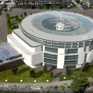 Image de synthèse du projet Swiss Watch Arena, à Neuchâtel. [swa-concept]