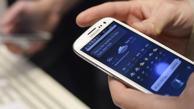 Le nouveau Samsung Galaxy S3 lors de sa présentation à Londres. [Ki Price]