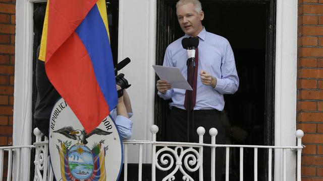 Julian Assange s'est exprimé depuis le balcon de l'ambassade équatorienne. [Kirsty Wigglesworth]