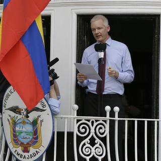 Julian Assange s'est exprimé depuis le balcon de l'ambassade équatorienne. [Kirsty Wigglesworth]