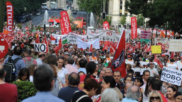 Des dizaines de milliers d'Espagnols ont manifesté mercredi. [Dominique Faget]