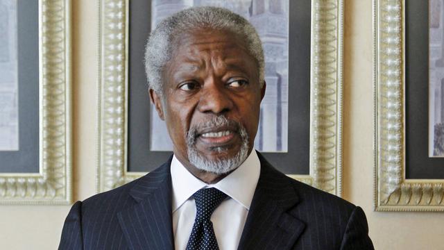 Kofi Annan à Damas, dimanche 11 mars 2012. [Khaled al-Hariri]
