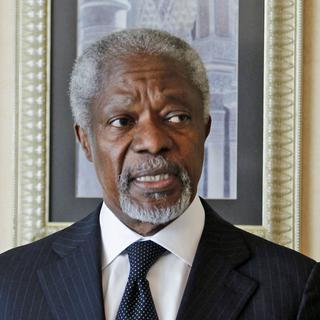 Kofi Annan à Damas, dimanche 11 mars 2012. [Khaled al-Hariri]
