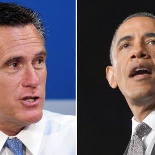 Montage de photos montrant les deux candidats à la présidentielle américaine, Mitt Romney et Barack Obama (d)