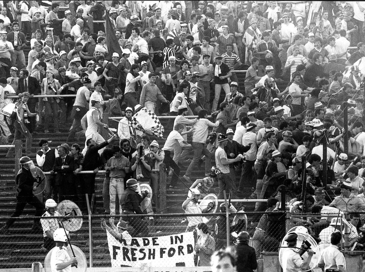 Heurts au stade Heysel à Bruxelles en 1985. [AFP - Belga files]