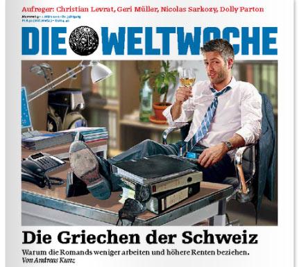 "Les Grecs de la Suisse", titre ce jeudi 1er mars 2012 le journal alémanique. [weltwoche.ch]