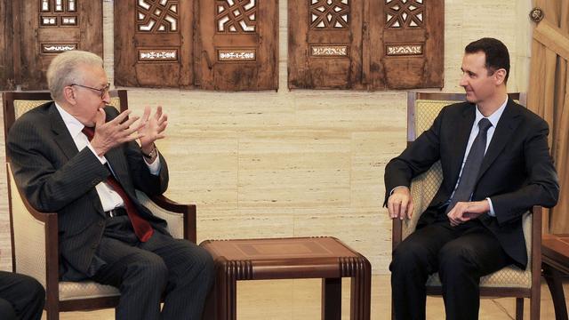 L'émissaire international Lakhdar Brahimi a rencontré pour la première fois Bachar al-Assad à Damas. [Sana - AFP]