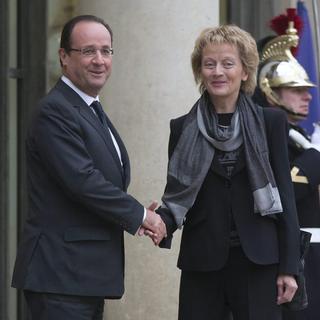 La conseillère fédérale Eveline Widmer-Schlumpf a rencontré le président français François Hollande à l'Elysée. [Michel Euler]