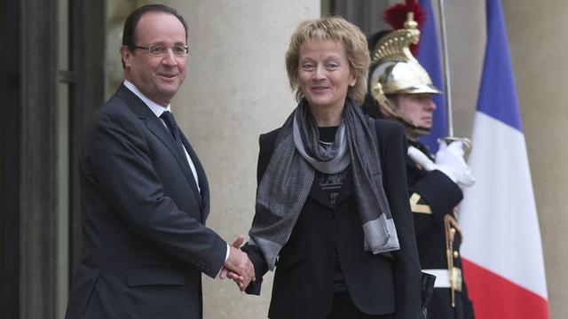 La conseillère fédérale Eveline Widmer-Schlumpf a rencontré le président français François Hollande à l'Elysée. [Michel Euler]