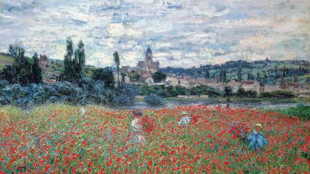 Claude Monet: "Champ de coquelicots près de Vetheuil". [Claude Monet: "Champ de coquelicots près de Vetheuil".]