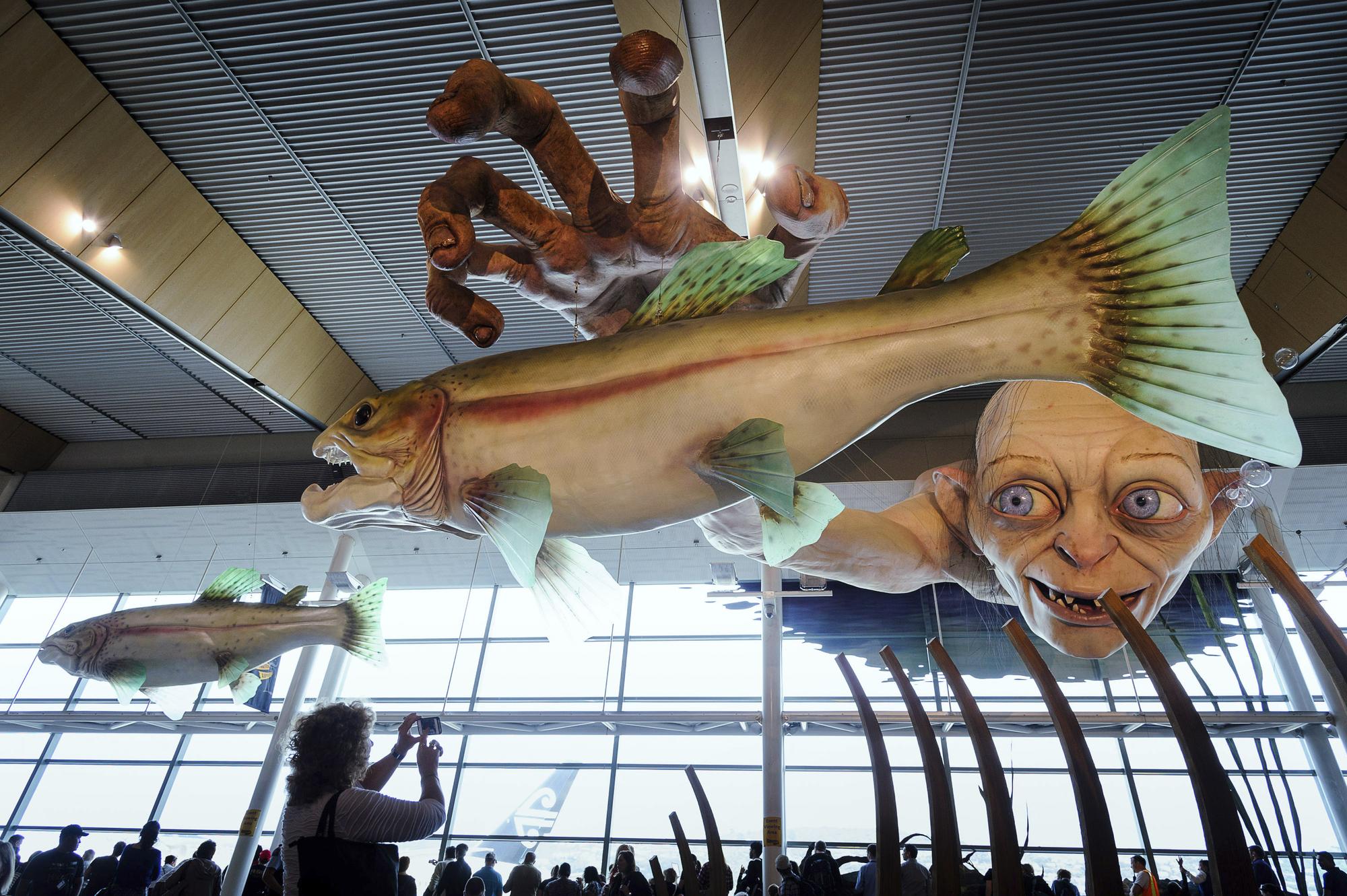 Le facétieux Gollum à l'aéroport international de Wellington. [REUTERS - � Mark Coote / Reuters]