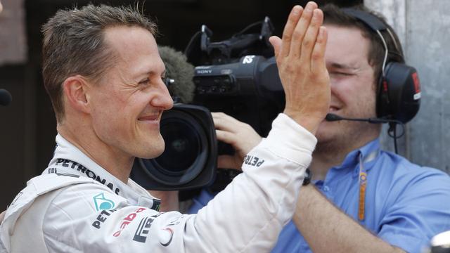 Michael Schumacher avait de quoi sourire à la fin des qualifications, même s'il ne sera pas en pole. [KEYSTONE - Luca Bruno]