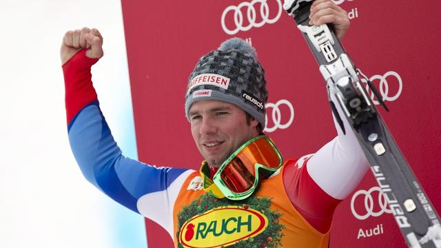 Beat Feuz a fini sur la deuxième place du podium. Sotchi, 12 février 2012 [Alessandro Della Bella]