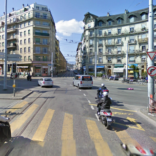 Le quartier de la Jonction à Genève, théâtre du braquage et de l'intervention de la police mardi vers 13 heures.