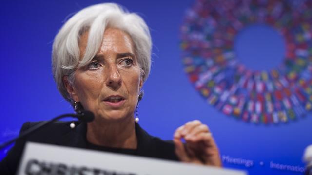 Christine Lagarde, directrice du FMI, a exposé ses recettes pour renforcer la zone euro jeudi, lors de l'Eurogroupe à Luxembourg. [JIM LO SCALZO]