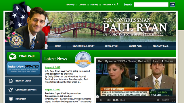 Le site internet de Paul Ryan.