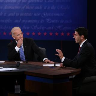 Face à Paul Ryan, Joe Biden n'a rien laissé passer. [GETTY IMAGES NORTH AMERICA / AFP - ALEX WONG]