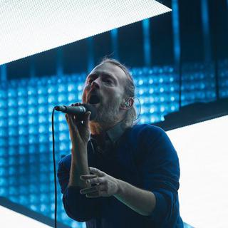 Thom York, le chanteur de Radiohead, lors du concert à St-Triphon. [Jean-Christophe Bott]