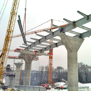 Le chantier du pont de la Poya, 01.02.2012. [Pierre Jenny]